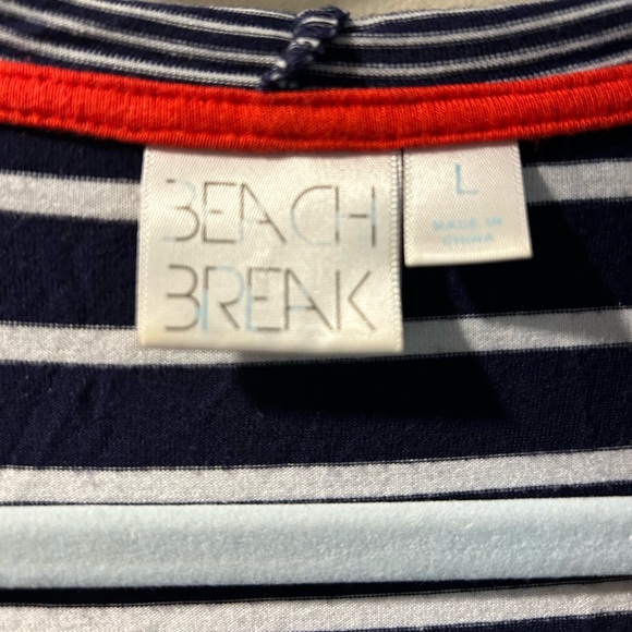 Beach Break nautical swim cover up. - Picture 2 of 3